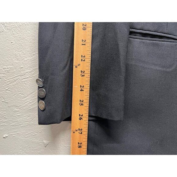 Burberrys Vintage Black Silver Button Wool Sport Coat Blazer 45L - Picture 3 of 13